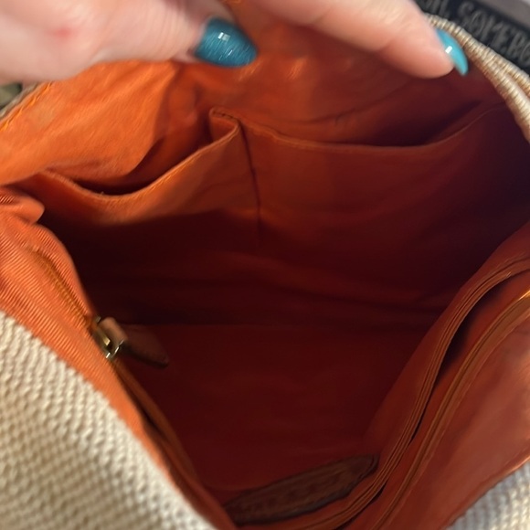 Fossil Explorer Bag Foldover Flap Canvas & Leather Zip Top Magnetic Closure - Picture 12 of 12